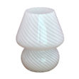 Billede af Glaslampe med mønster i hvid / Glass lamp with pattern in white