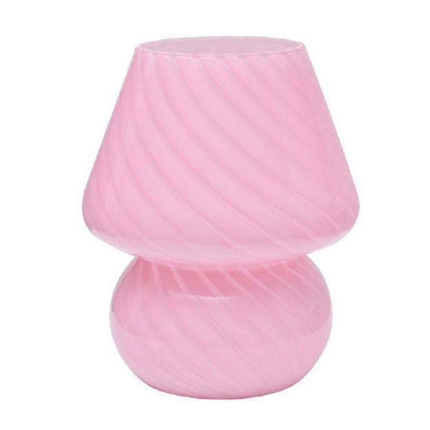 Billede af Glaslampe med mønster i lyserød / Glass lamp with pattern in pink