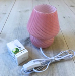 Billede af Glaslampe med mønster i lyserød / Glass lamp with pattern in pink